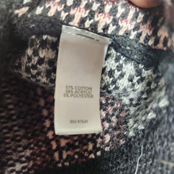 J Jill Pure Jill Cowl Neck Jacquard Knit Pullover Sweater M/L Petite Multi - Picture 4 of 12